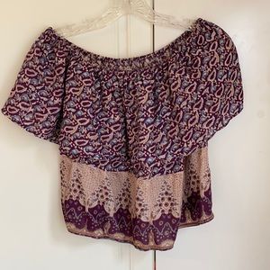 Nightcap off the shoulder clothing flowy crop top